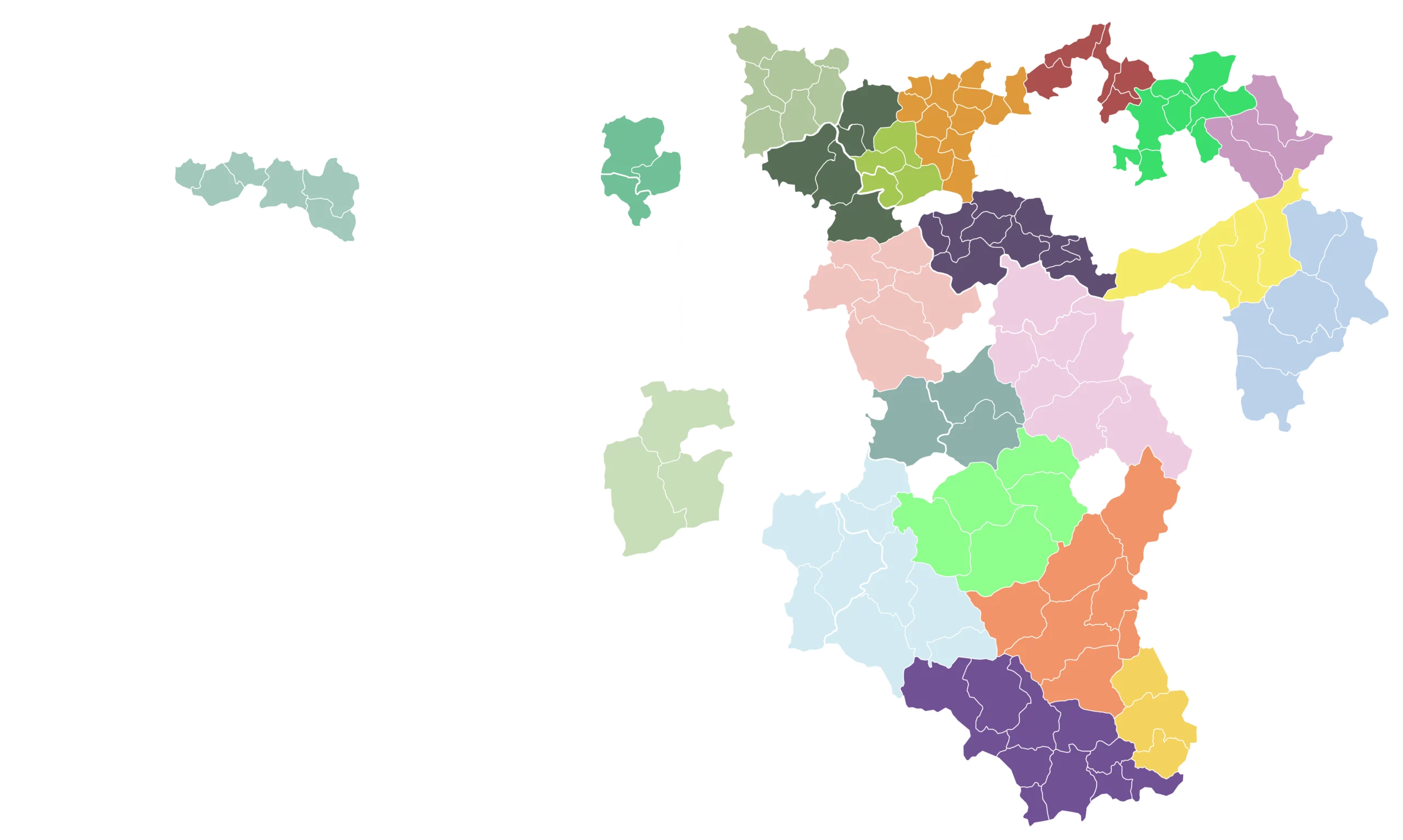 Carte des GAL wallons